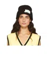 We11 Done Black Logo Rib Knitted Hat In Black