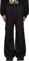 We11 Done Black Logo Track Pants In Black