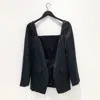 We11 Done Black Long-sleeved Casual Jacket In Blue