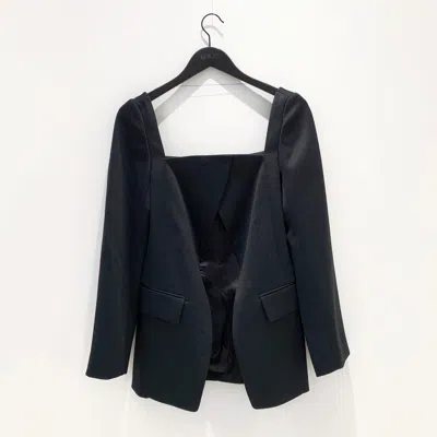 We11 Done Black Long-sleeved Casual Jacket In Blue