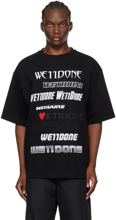 We11 Done Black 'love We11done' T-shirt