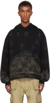 We11 Done Black Muddy Hoodie In Black