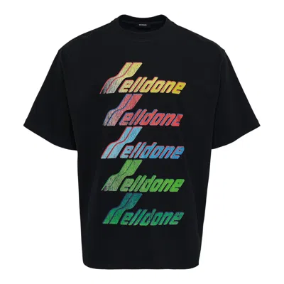 We11 Done Black Multi Rainbow Logo T-shirt
