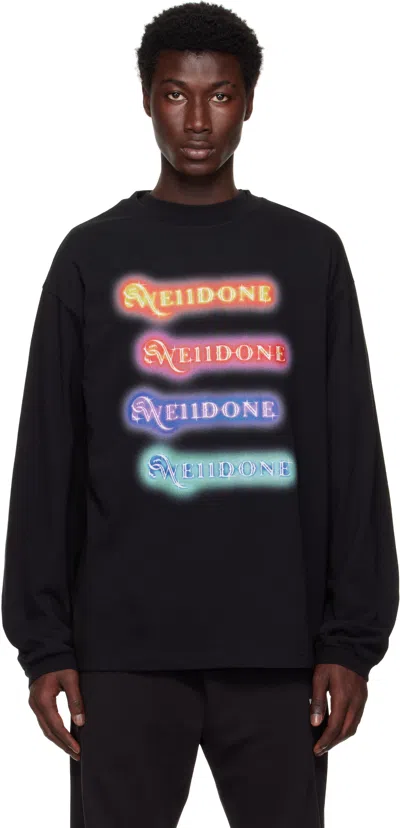 We11 Done Black Neon Logo T-shirt