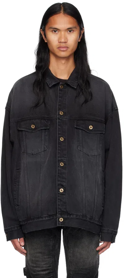 We11 Done Black Oversized Denim Jacket