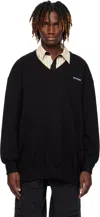 We11 Done Black Oversized Sweatshirt In Black