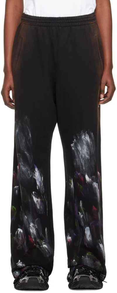We11 Done Black Painted Lounge Pants