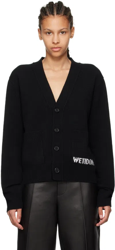 We11 Done Sheer Knitted Cardigan In Black
