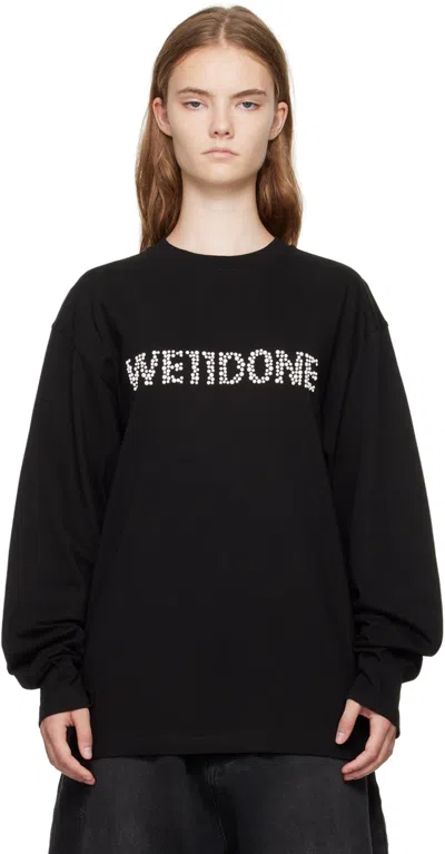 We11 Done Black Pearl Logo Long Sleeve T-shirt