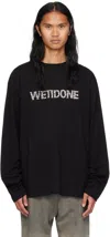 WE11 DONE BLACK PEARL LOGO LONG SLEEVE T-SHIRT