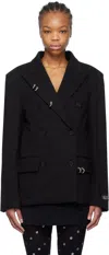 We11 Done Black Pierced Jersey Blazer In Black