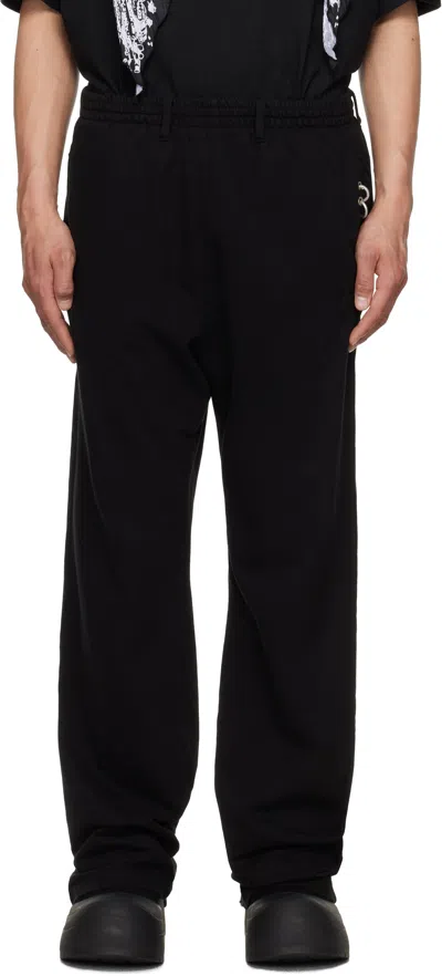 We11 Done Black Piercing Sweatpants