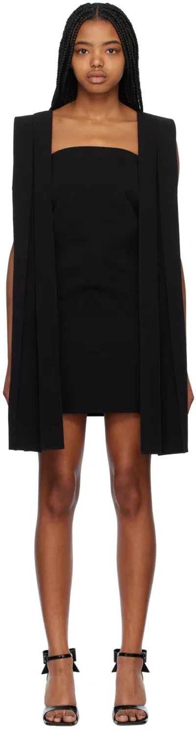 We11 Done Black Pleated Minidress