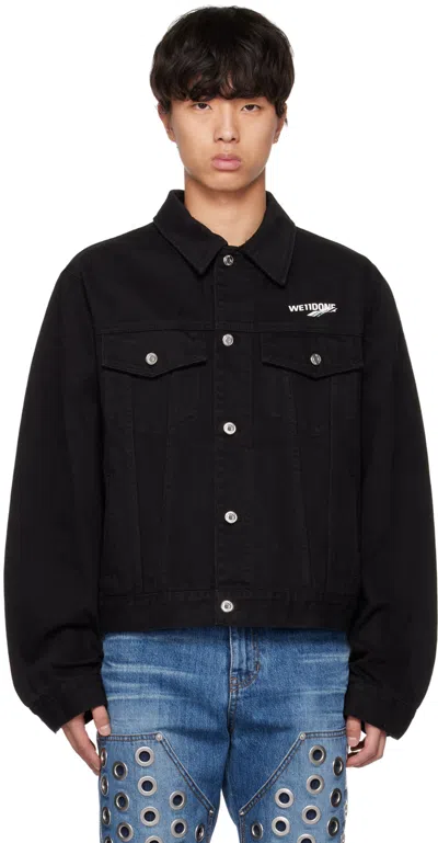 We11 Done Black Print Denim Jacket