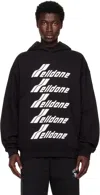 We11 Done Multiple Front Logo Hoodie In Black