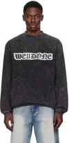 We11 Done Black Printed Long Sleeve T-shirt In Black