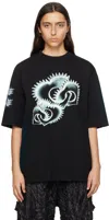 We11 Done Black Printed T-shirt In Black