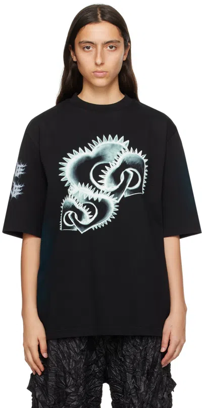 We11 Done Black Printed T-shirt