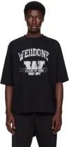 We11 Done Black Printed University T-shirt In Black