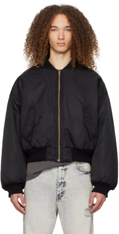 WE11 DONE BLACK PUFF BOMBER JACKET