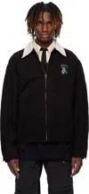 We11 Done Black Punk Teddy Work Jacket In Black