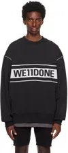 We11 Done Black Reflective Sweatshirt In Black