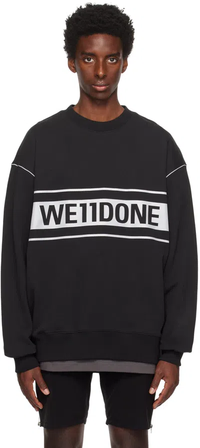 We11 Done Black Reflective Sweatshirt