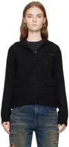 We11 Done Black Sailor Cardigan In Black