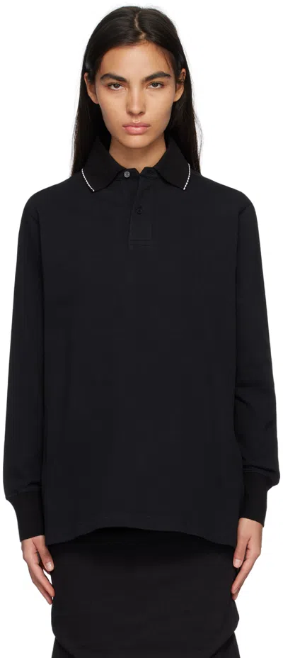 We11 Done Black Scalloped Edge Polo