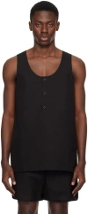 We11 Done Black Scoop Neck Tank Top In Black