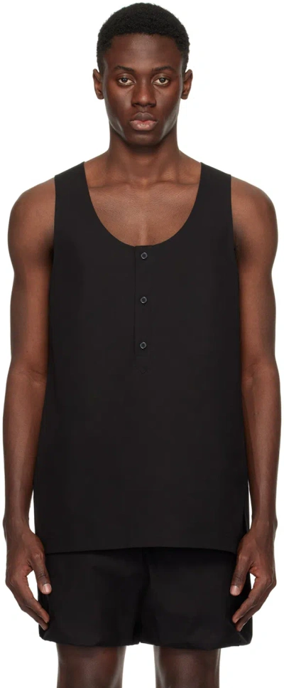 We11 Done Black Scoop Neck Tank Top