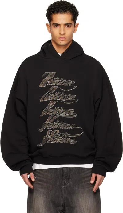 We11 Done Black Se11done Multi-logo Hoodie