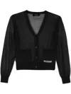 We11 Done Sheer Knitted Cardigan In Black