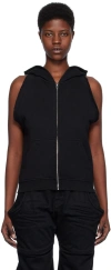 We11 Done Black Sleeveless Hoodie In Black