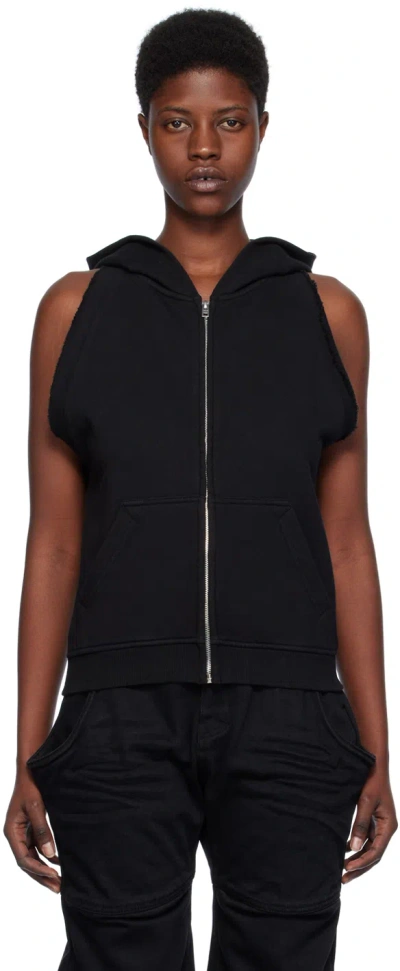 We11 Done Black Sleeveless Hoodie