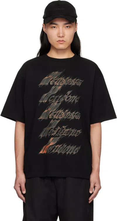 We11 Done Black Spark Logo T-shirt