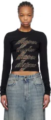 We11 Done Black Spark Long-sleeved T-shirt In Black