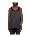 We11 Done Black Square Collar Semi-zipper Vest In Black