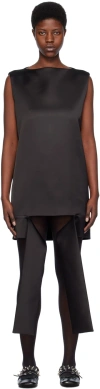 We11 Done Black Strap Minidress In Black