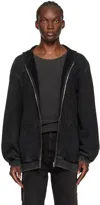 We11 Done Black Studded Mohawk Hoodie In Black