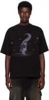 We11 Done Black Teddy Bear Print T-shirt In Black