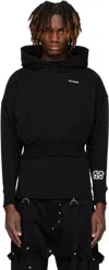 We11 Done Black Teddy Twins Sleeve Hoodie In Black