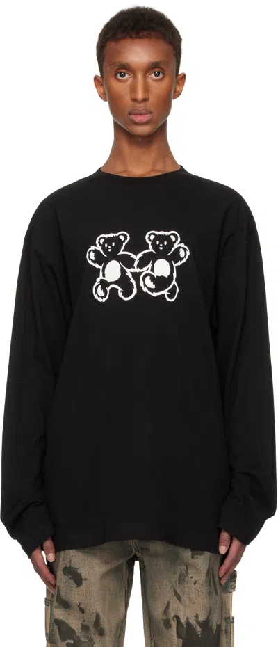 We11 Done Black Teddy Twins T-shirt