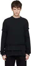 We11 Done Black Triple-layered T-shirt In Black