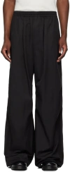 We11 Done Black Tucked Trousers In Black