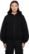 We11 Done Black Twin All Around Zip-up Hoodie In Black