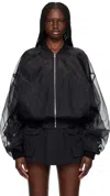 We11 Done Black Twisted Bomber Jacket In Black