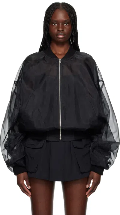 We11 Done Black Twisted Bomber Jacket