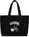 We11 Done Black Varsity Canvas Tote In Black