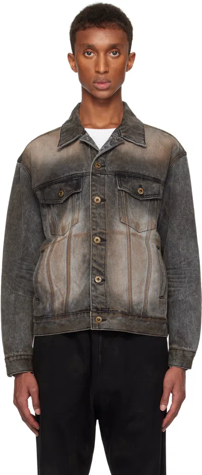 We11 Done Black Washed Denim Jacket